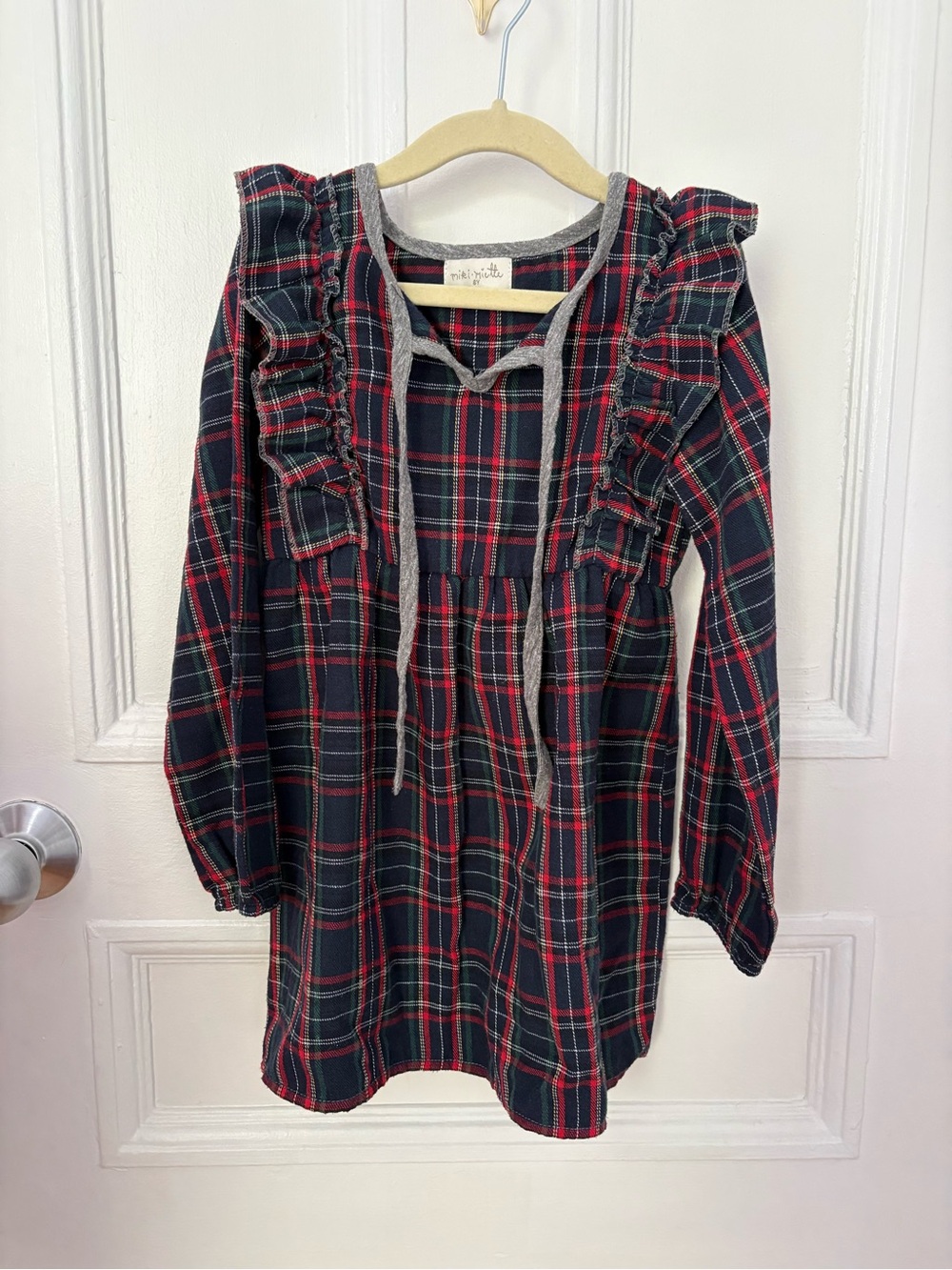 Miki Miette Plaid Ruffle Dress Size 6Y